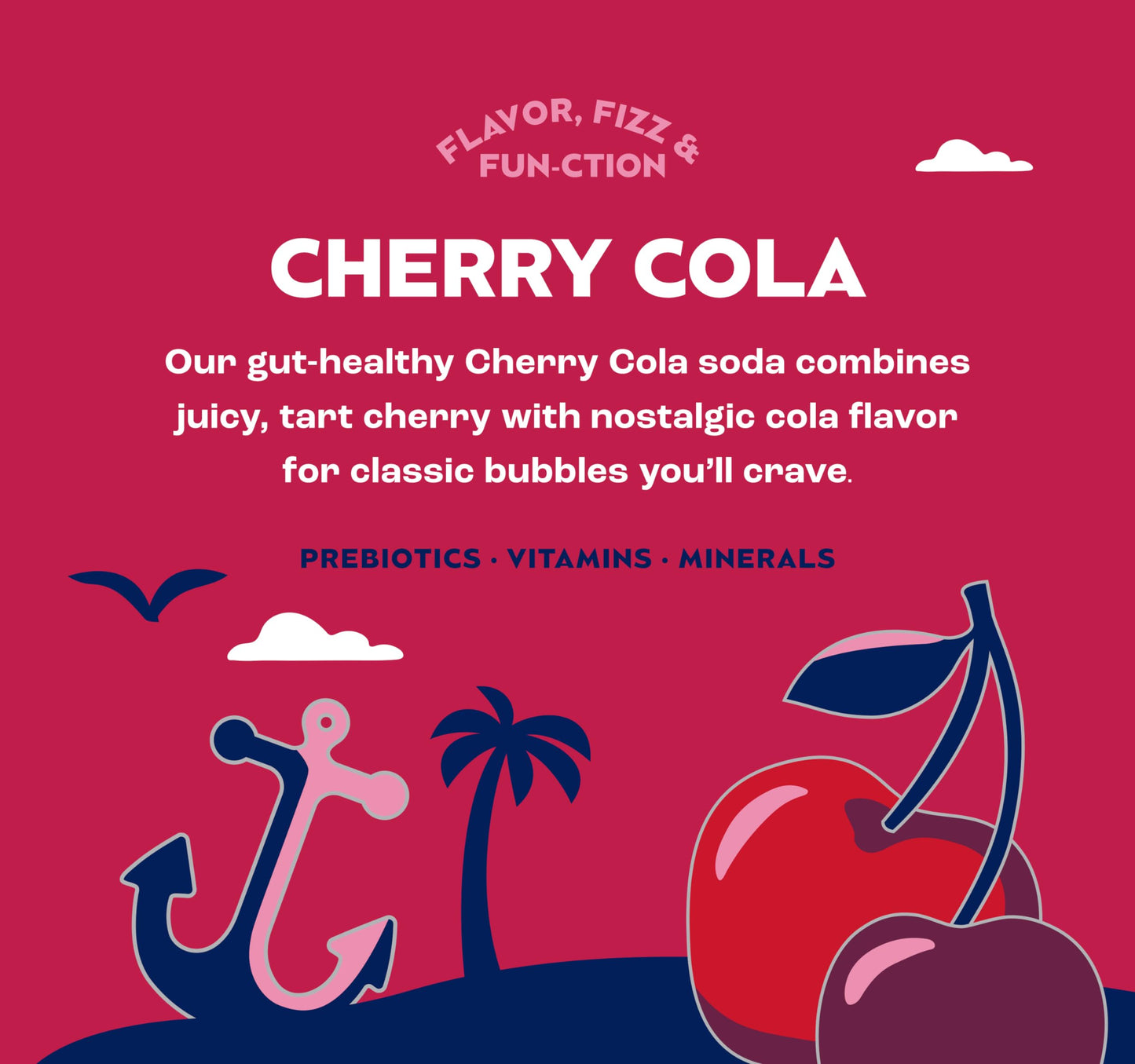 Health-Ade SunSip Prebiotic Soda, Cherry Cola, 11.5 oz, 12 Pack, Naturally Sweetened, Gut-Healthy Beverage