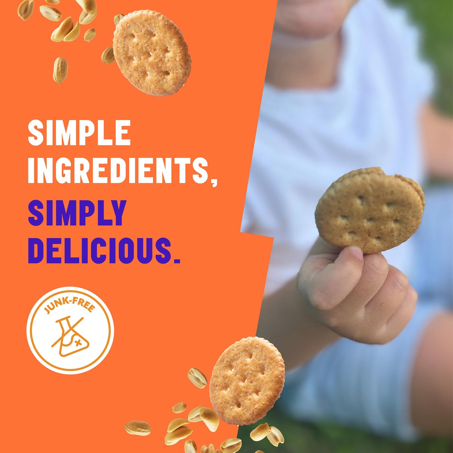 Mavericks Sandwich Crackers Peanut Butter - Plant-Based Peanut Butter Sandwich Snack Crackers, Whole Grain, Non-GMO - 7 oz Boxes