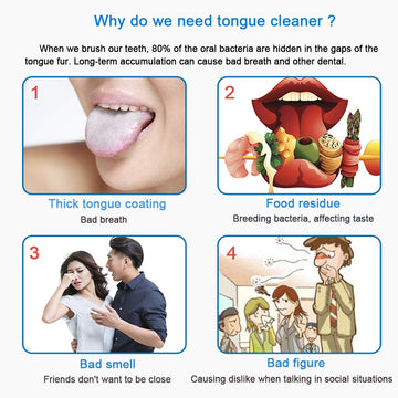 New Version Tongue Scraper Cleaner For Adults & Kids, Medical Grade Metal Tongue Brushes Set For Fresh Breath Dental Eliminate B