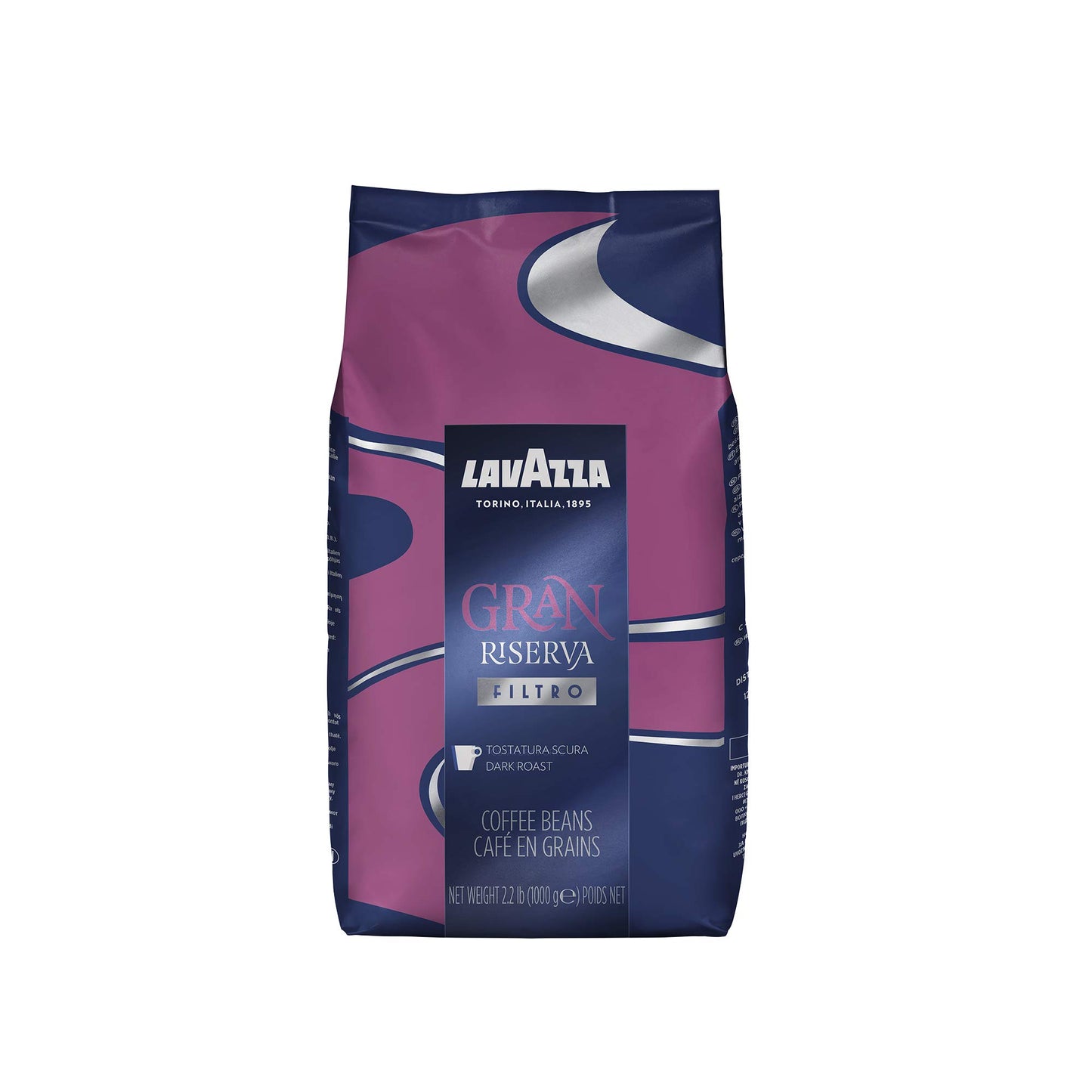 Lavazza Gran Riserva Filtro Whole Bean Coffee Dark Roast 2.2Lb Bag, 100% Natural Arabica, Authentic Italian, Cocoa And Caramel Aromatic Notes