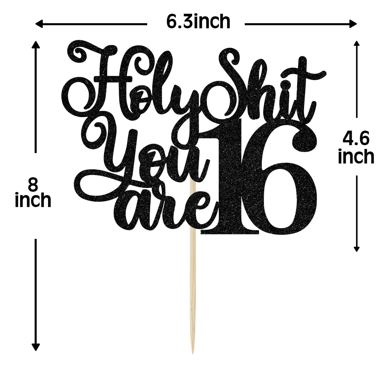 Happy 16Th Birthday Cake Topper, Level 16, Sweet 16 Cake Topper, Funny 16Th Birthday Decorations For Teens Black Glitter