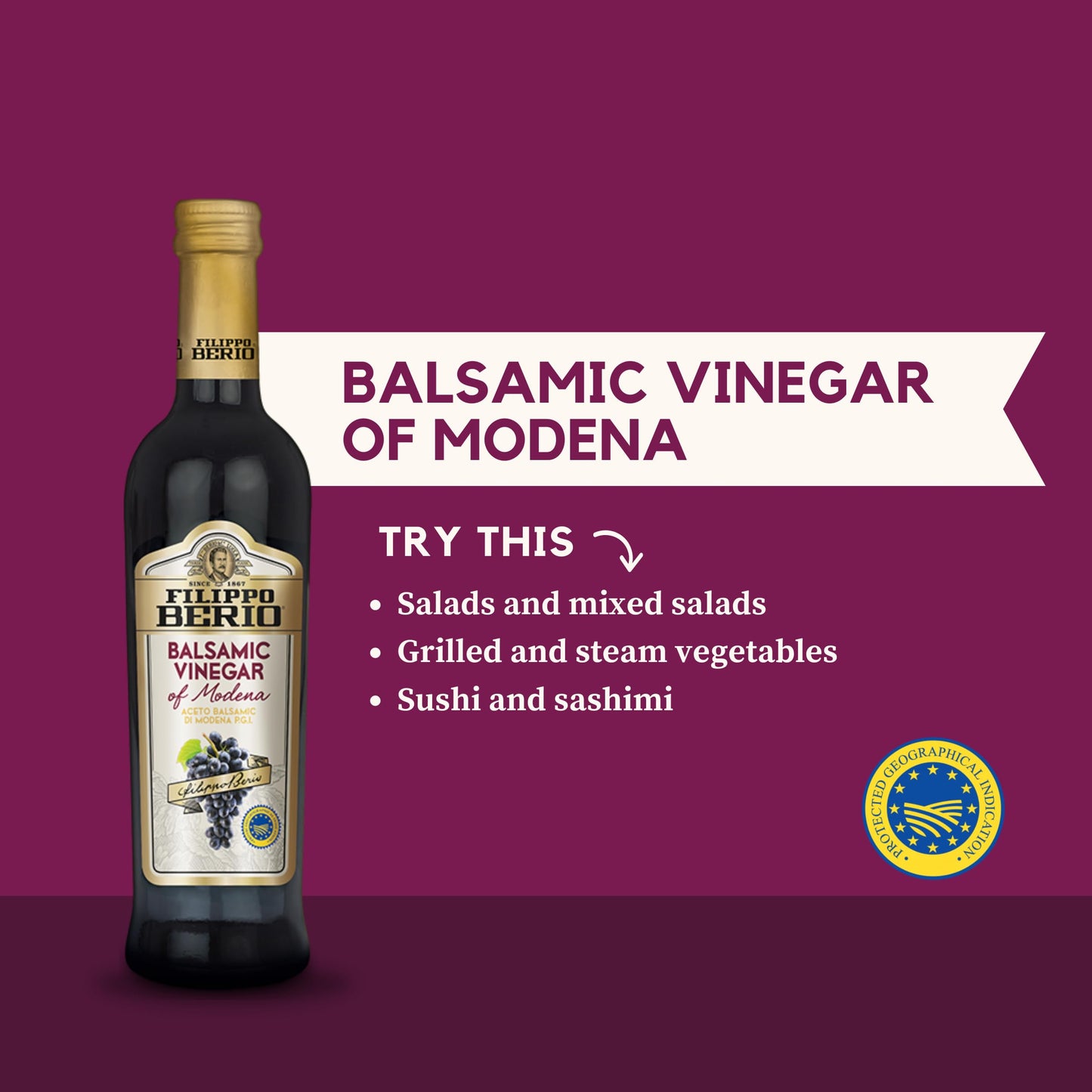 Filippo Berio Balsamic Vinegar Of Modena 8.4 Fl. Oz. Glass Bottle