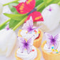 Cyodoos 30Pcs Purple Mixed Size Lively 3D Waterproof Butterfly Cupcake Topper For Girls Women'S Happy Birthday Wedding Party Cak