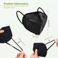 Wecolor Kn95 Face Masks 50 Pack 5-Ply Breathable Safety Respirator Cup Dust Disposable Kn95 Mask Black