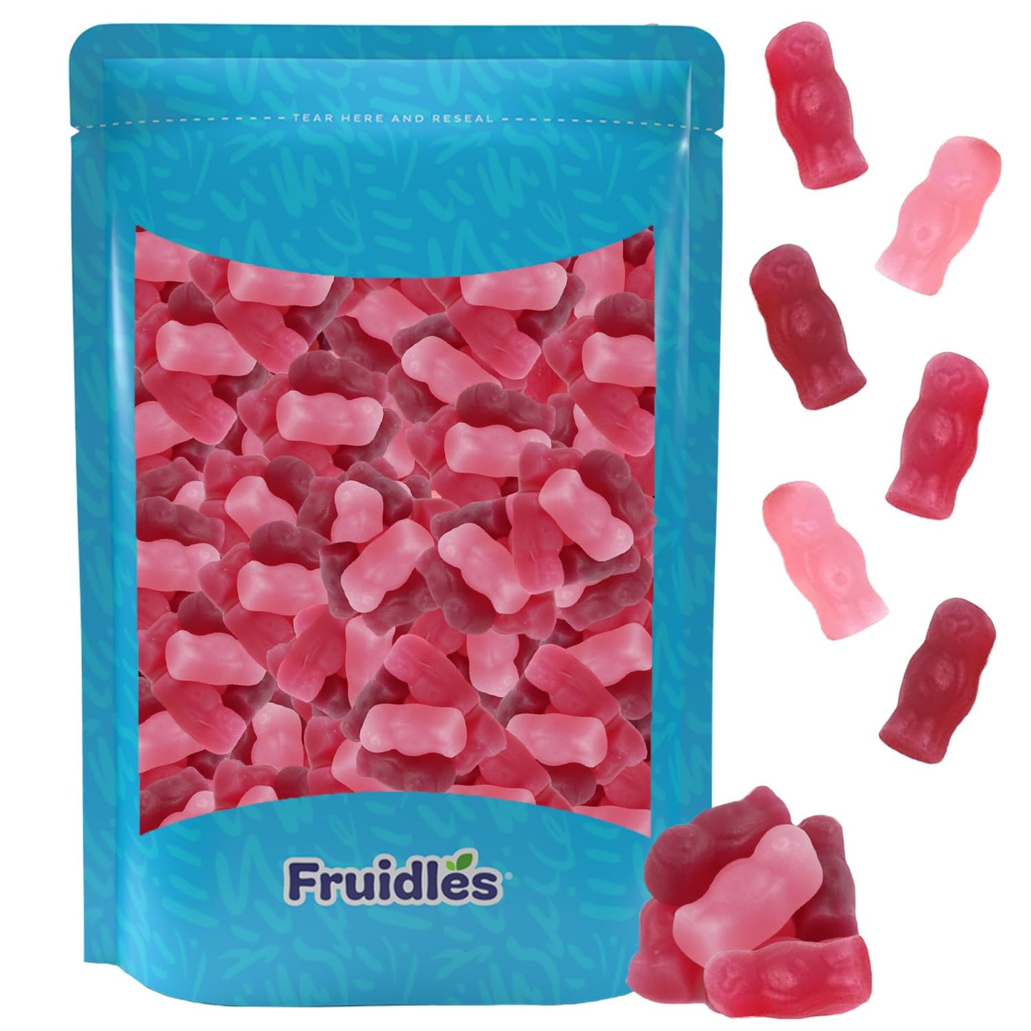 Fruidles Soft Pink Gummi Babies, English Style Chewy Candy, Non-GMO, Half-Pound