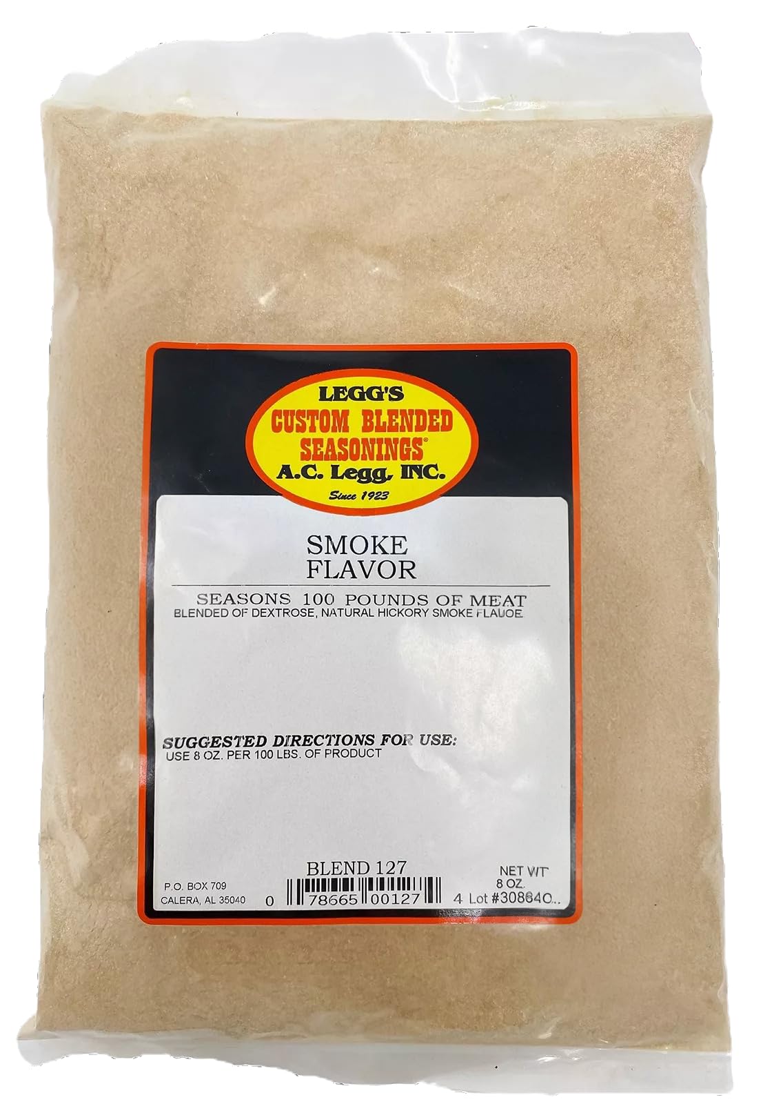 A.C. Legg Inc - Smoke Flavor Seasoning - 8 Ounces For Up To 100 Pounds Of Meat