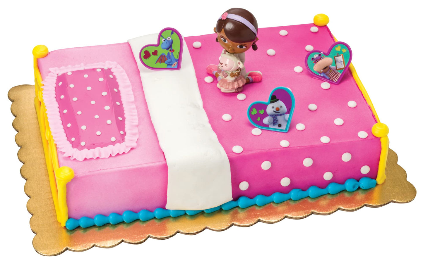 Decoset Doc Mcstuffins Doc & Lambie Cake Toppers, 4-Piece Set With Doc And Lambie Figurines, Sharable Rings, Create Awesome Part