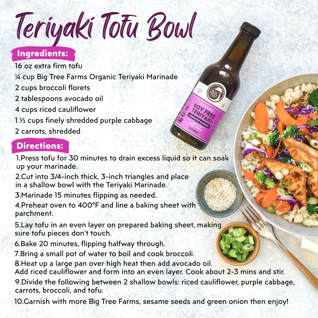 Big Tree Farms Organic Coco Aminos - Liquid Coconut Aminos, Soy-Free Sauce, Low Sodium, Soy Alternative, Gluten Free, Kosher, Marinade & Sauce, Non-Gmo - Teriyaki, 10 Fl Oz (Pack Of 1)