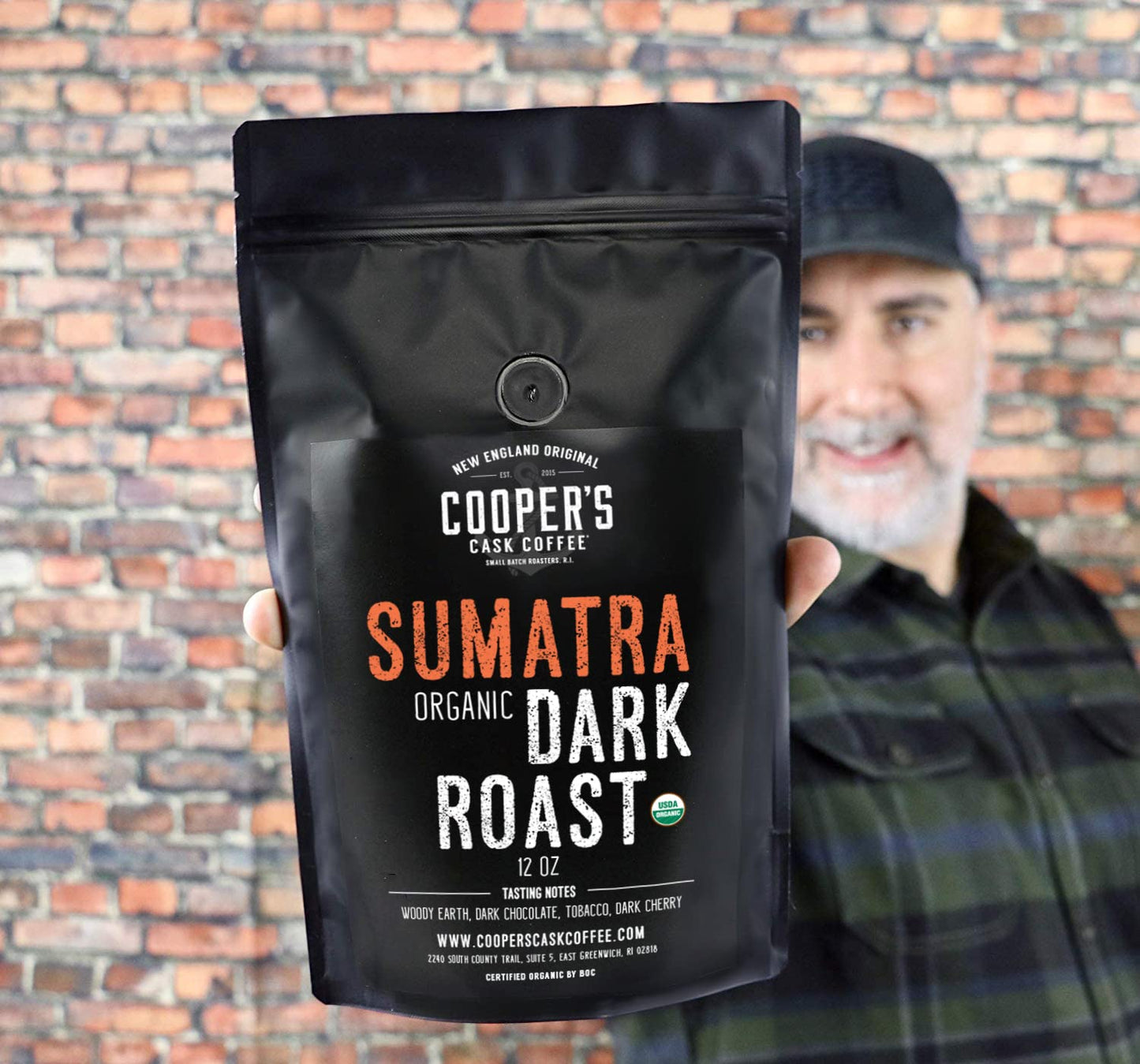 Cooper's Cask Coffee Organic Dark Roast Sumatra - 12 oz Whole Bean, Smooth & Rich, Grade 1 Premium Coffee