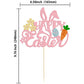 Gyufise Happy Easter Cake Topper, Glitter Bunny Ear Decoration, Pink, Model ZN0317-7-P