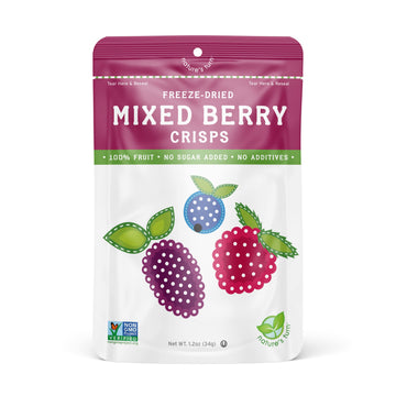 Nature'S Turn Freeze-Dried Fruit Snacks, Mixed Berry Crisps, Pack Of 6 (1.2 Oz Each)