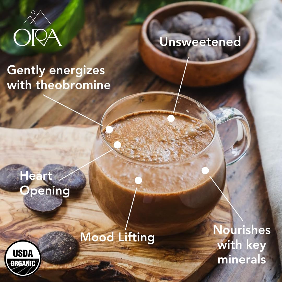 ORA Ceremonial Cacao - Boundless Belize - Organic 100% Cacao - Ethical - Regenerative - High Flavanol - Coffee Alternative - Better Energy - Heavy Metals Tested - Unsweetened - 8oz