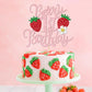 1 Pcs Berry 1St Birthday Cake Topper Glitter Sweet Fruit Theme Flower First Birthday Strawberry One Cake Pick For Strawberry The