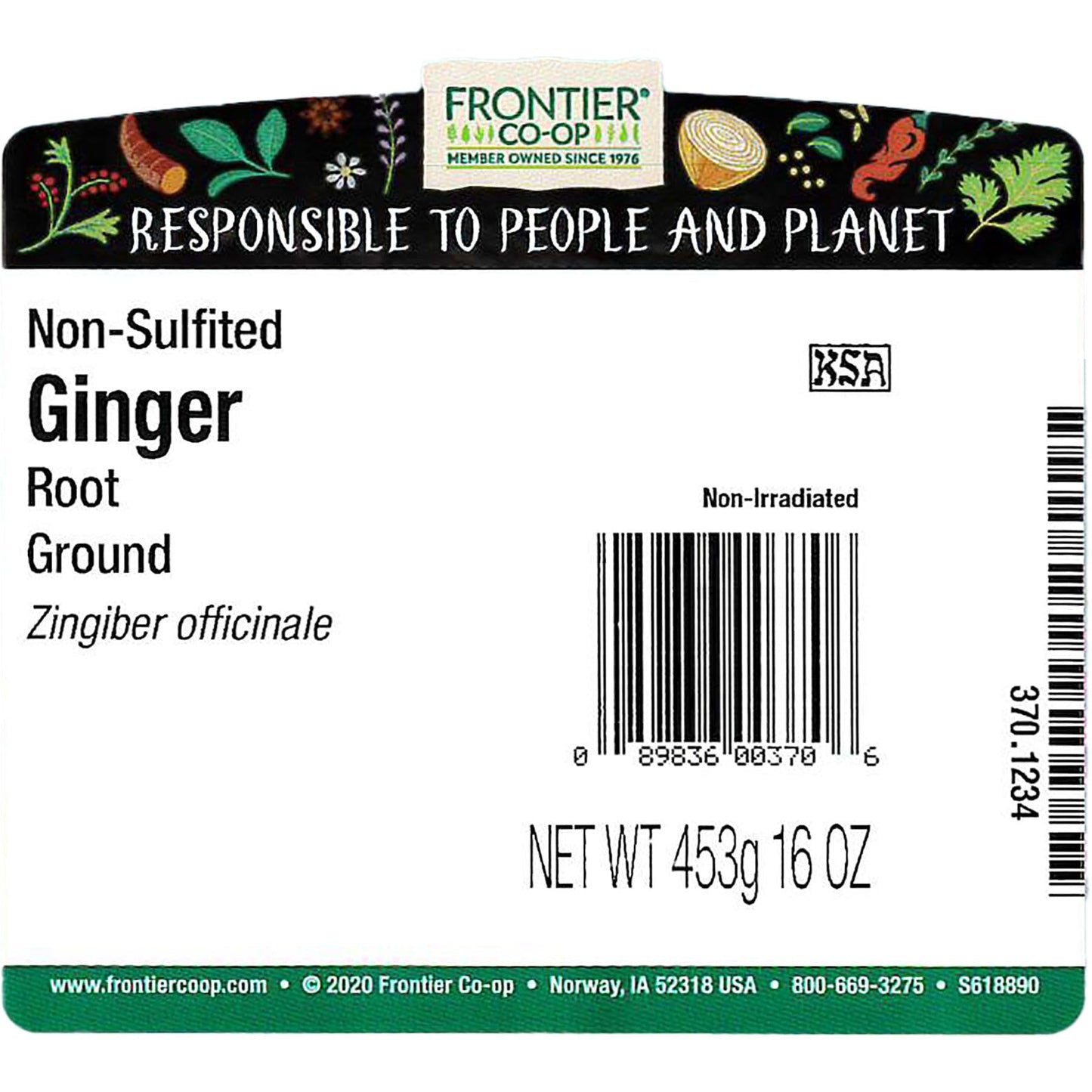 FRONTIER Ground Ginger Root, 16 OZ