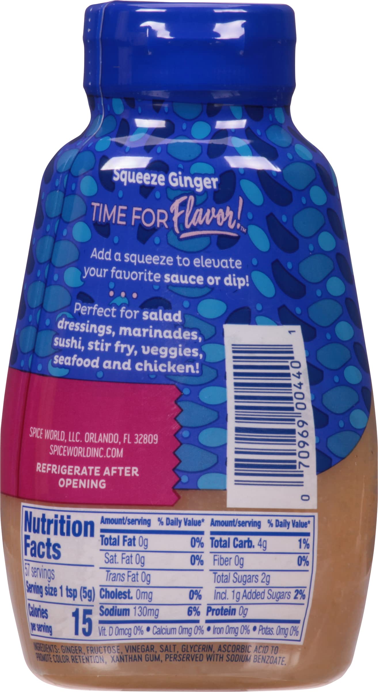 Spice World Squeezable Premium Minced Ginger, 10 Oz