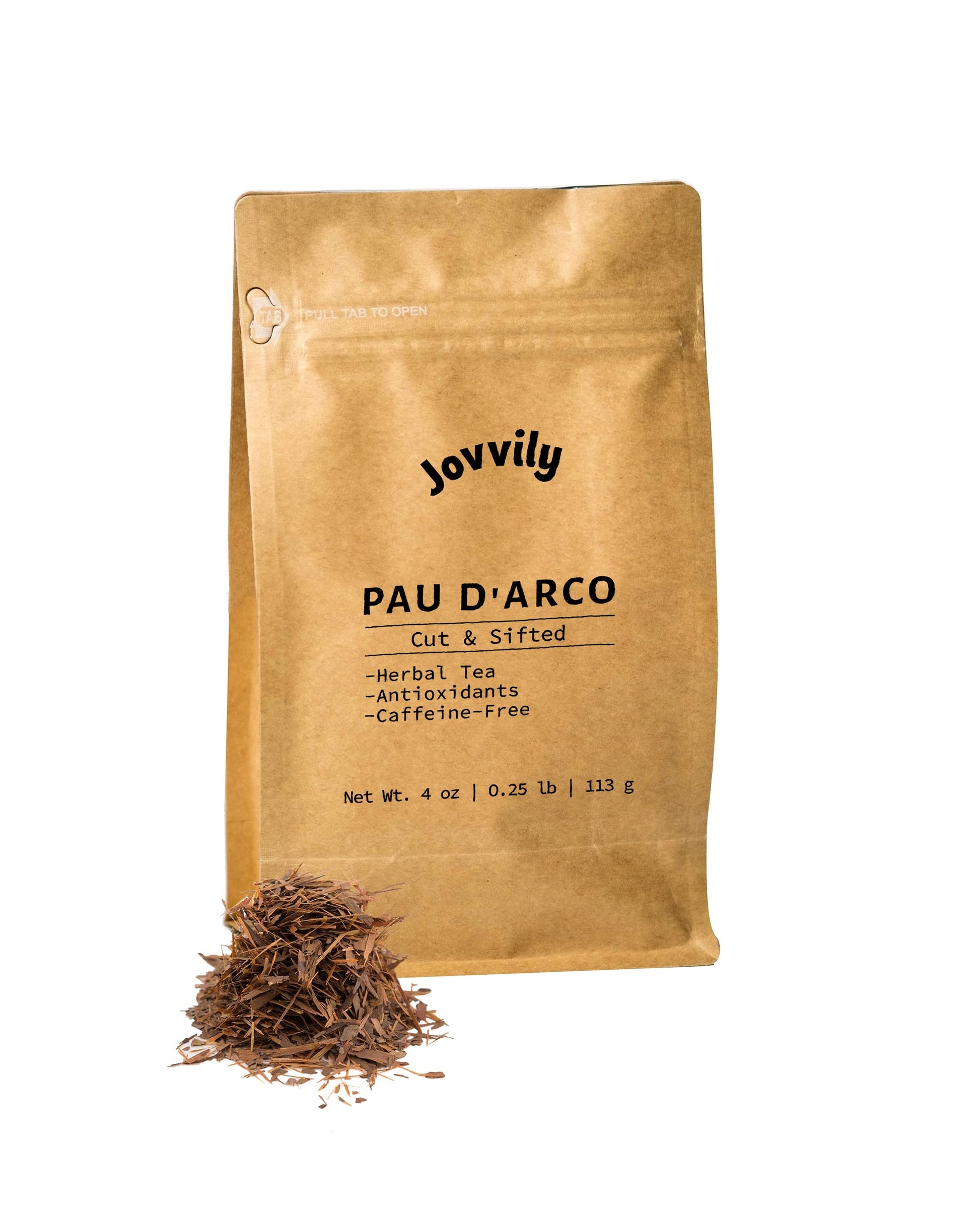 Jovvily Herbal Tea - Cut & Sifted Pau DArco - Caffeine Free - 4 Ounce