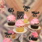 Gyufise 24Pcs Straight Outta 1958 Cupcake Toppers Glitter Sixty-five Happy 65th Cupcake Picks Cheers to 65 Years Birthday Cake D
