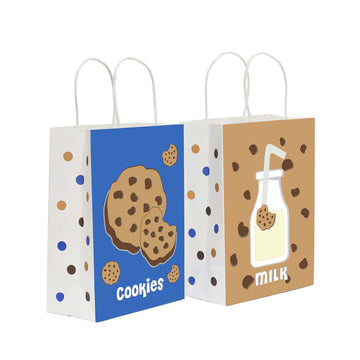 Lsaepon Cookies Milk Birthday Party Favor Gift Bags, Cookie and Monster Theme Birthday Party Goodie Bags- Milk and Cookies Baby 