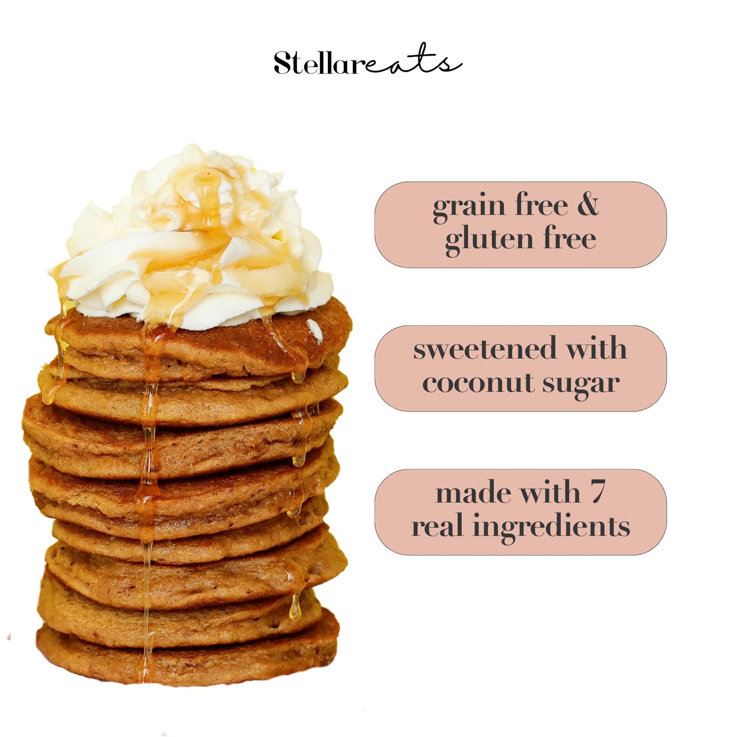 Stellar Eats Grain-Free Baking Mix | Gluten-Free, Dairy-Free, Plant-Based, Paleo-Friendly | Fluffy & Thick | Sweetened with Coco