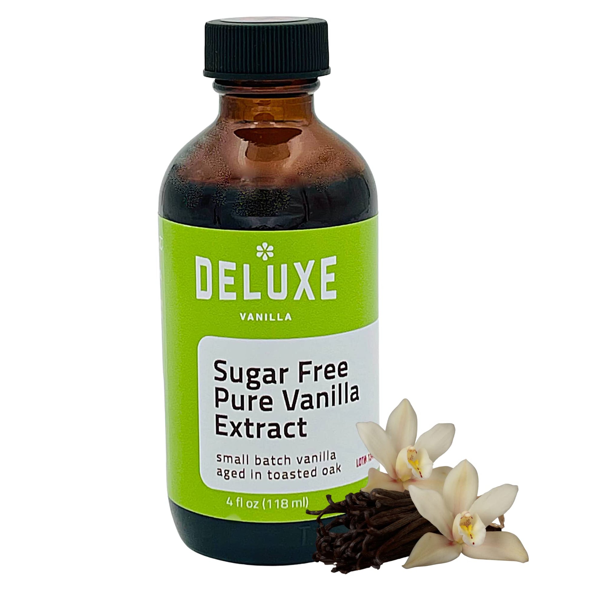 Deluxe Vanilla Sugar Free Vanilla Extract, No Sugar Added. Pure Vanilla Extract Sugar Free Keto Diet Friendly