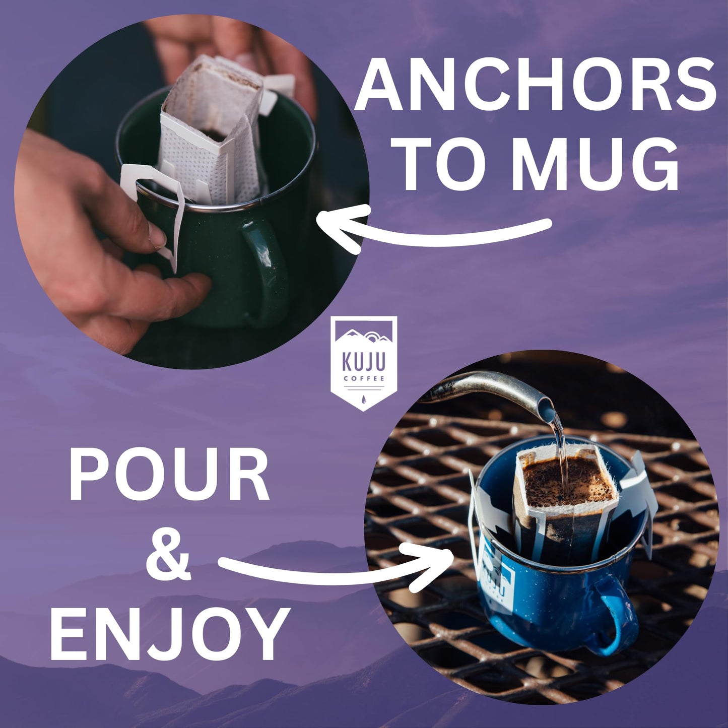 Kuju Coffee Premium Pour Over Singles - Dark Roast, 0.5 Ounce Pack of 6 - Model KUJU-BA-06