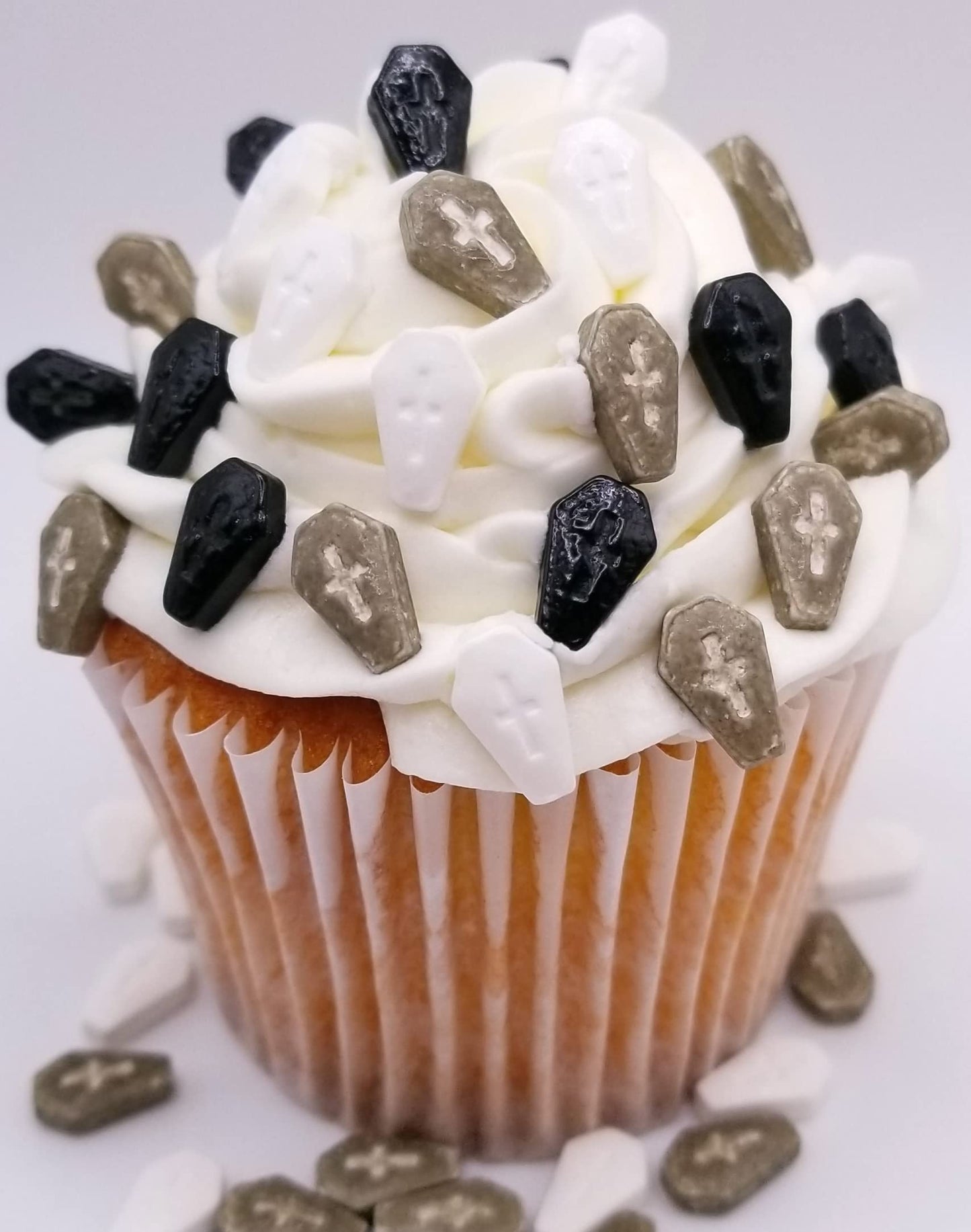 Ncs Vampire Tombstone, Gravestone Or Coffin Edible Candy Toppers, 8 Ounces - Great For Cupcakes, Cookies, Cakes, Cake Pops, And