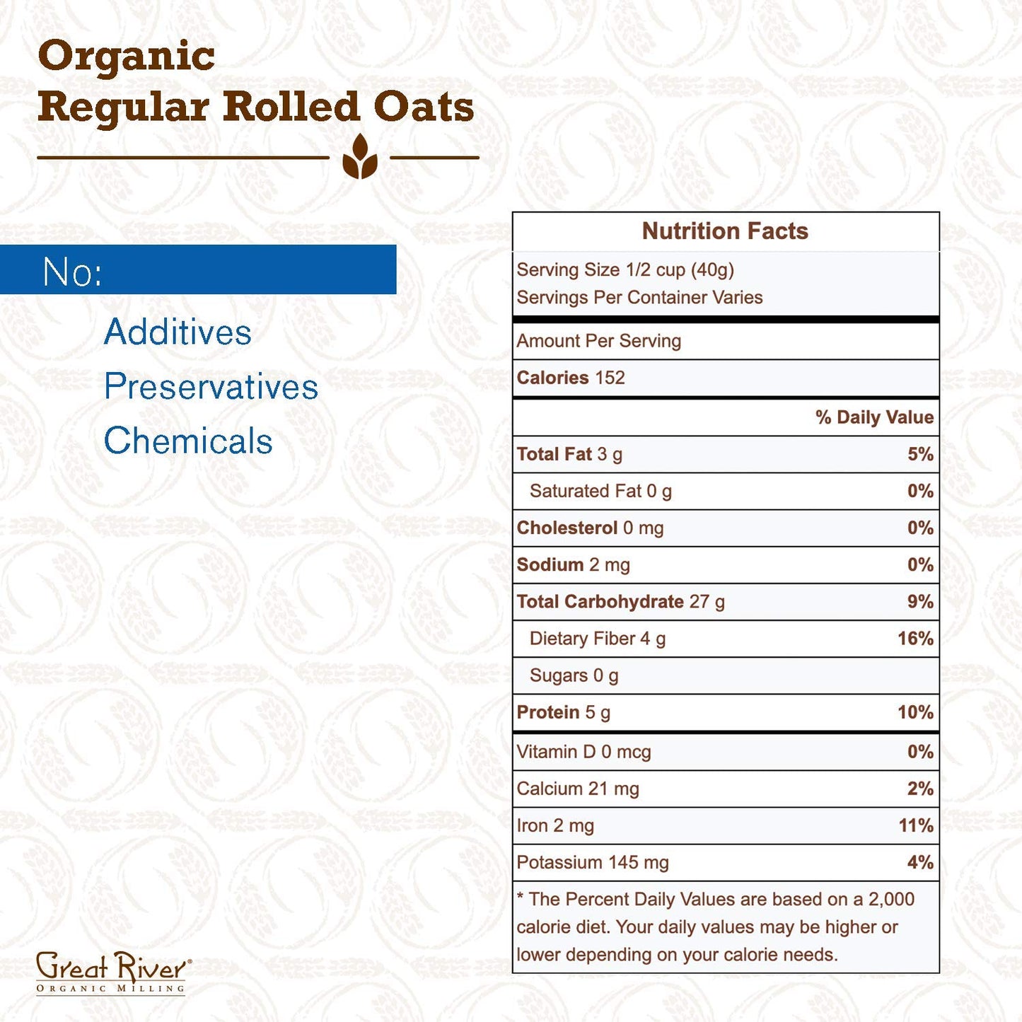 Great River Organic Milling Organic Old Fashioned Rolled Oats | Whole Grain, USDA Organic, Non-GMO, Kosher | Hearty Texture for