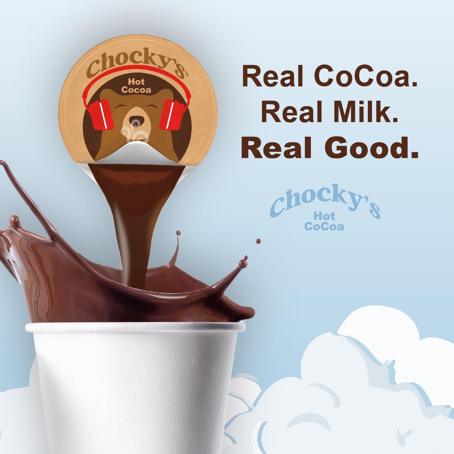 Chockys by Java House Single-Serve Hot Chocolate Pods - Peel and Pour Liquid Concentrate - Hot Chocolate - 12 Count