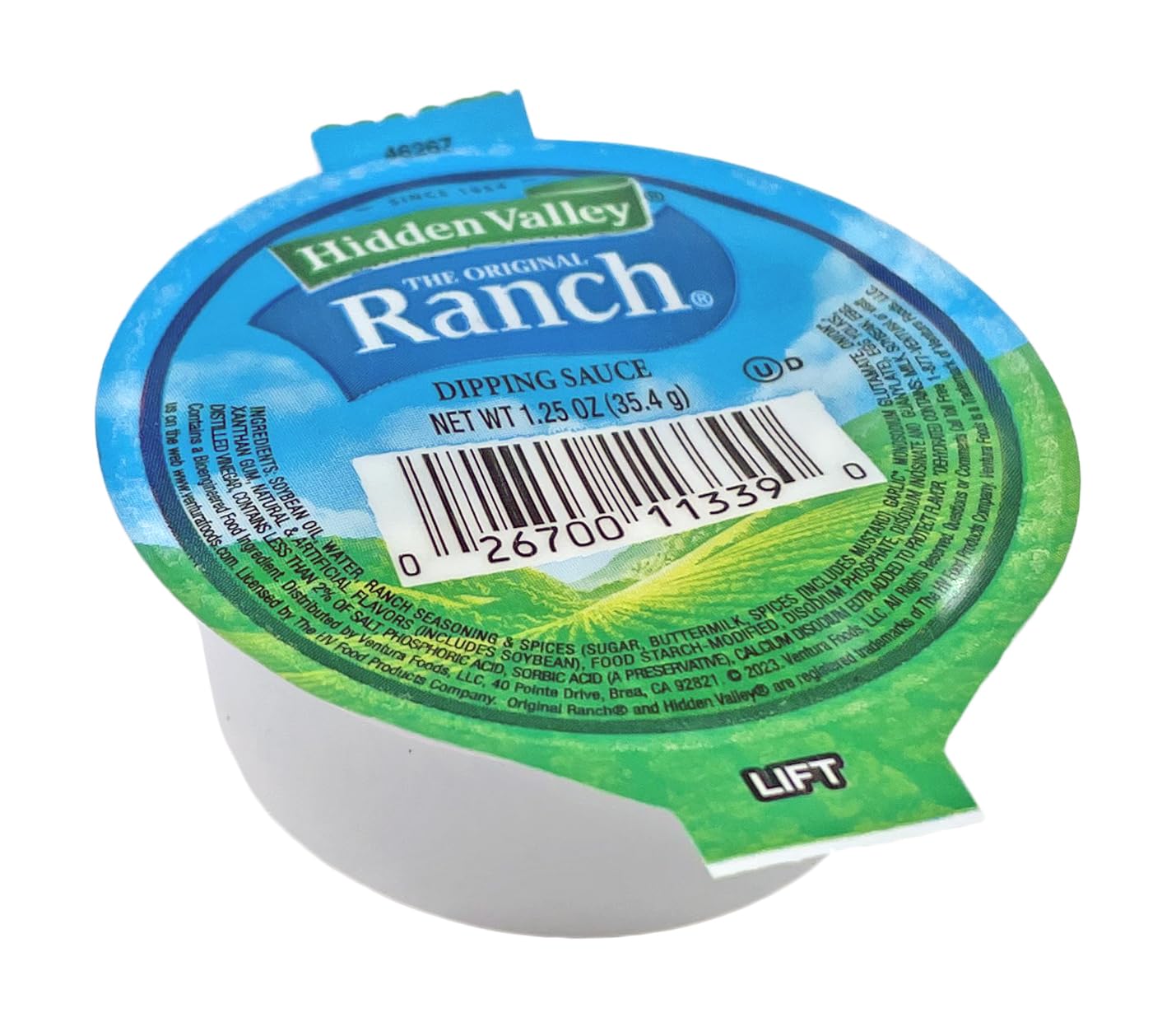 Hidden Valley Original Ranch Dressing 1.25 oz. Dipping Cup | Gluten-Free | Kosher | Made In America | 12 Count