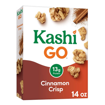 Kashi Go Breakfast Cereal, Vegan Protein, Organic Cereal, Cinnamon Crisp, 14Oz Box (1 Box)