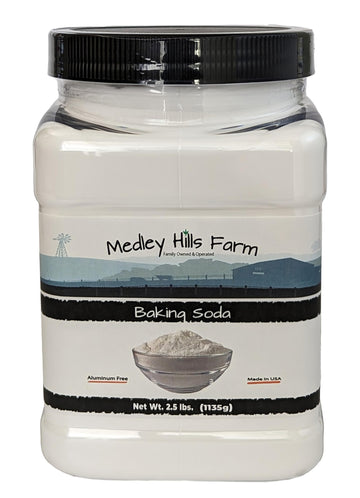Baking Soda Aluminum Free By Medley Hills Farm 2.5 Lbs. in Reusable Container - Gluten-Free All Purpose Baking Soda for Cooking,