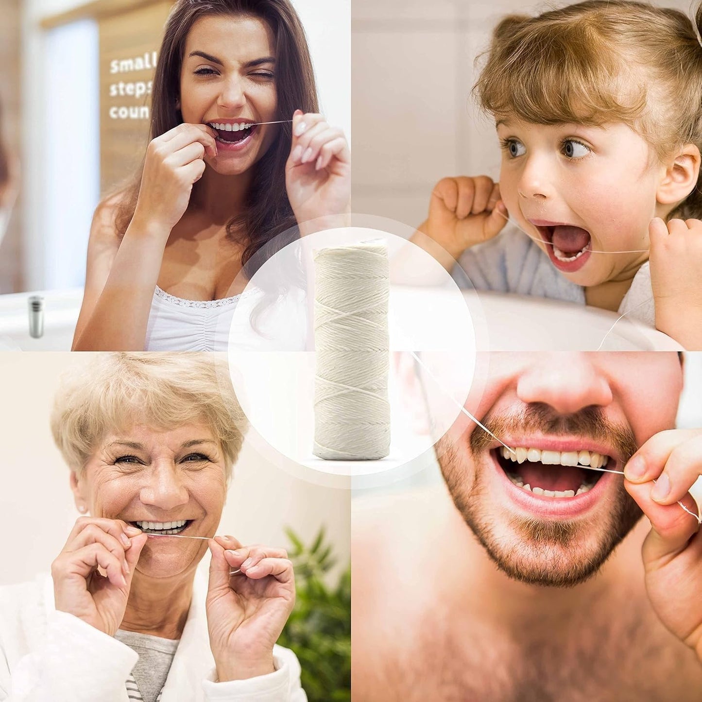Vegan Refill Dental Floss  Refillable Tooth Floss  Candelilla Wax  Plastic Free Dental Tape  Zero Waste Floss  Eco Floss  Mint
