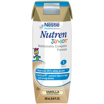 Nutren Junior, Calorie-Dense Complete Nutrition Tube Feeding Formulas (1 kcal/mL), Vanilla, 8.45 Fl Oz, Pack of 24