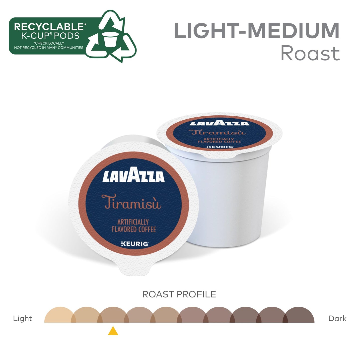 Lavazza Tiramis Coffee  Single Serve Keurig K-Cup Pods  Flavored Coffee  60-Count Box (6 Packs of 10)