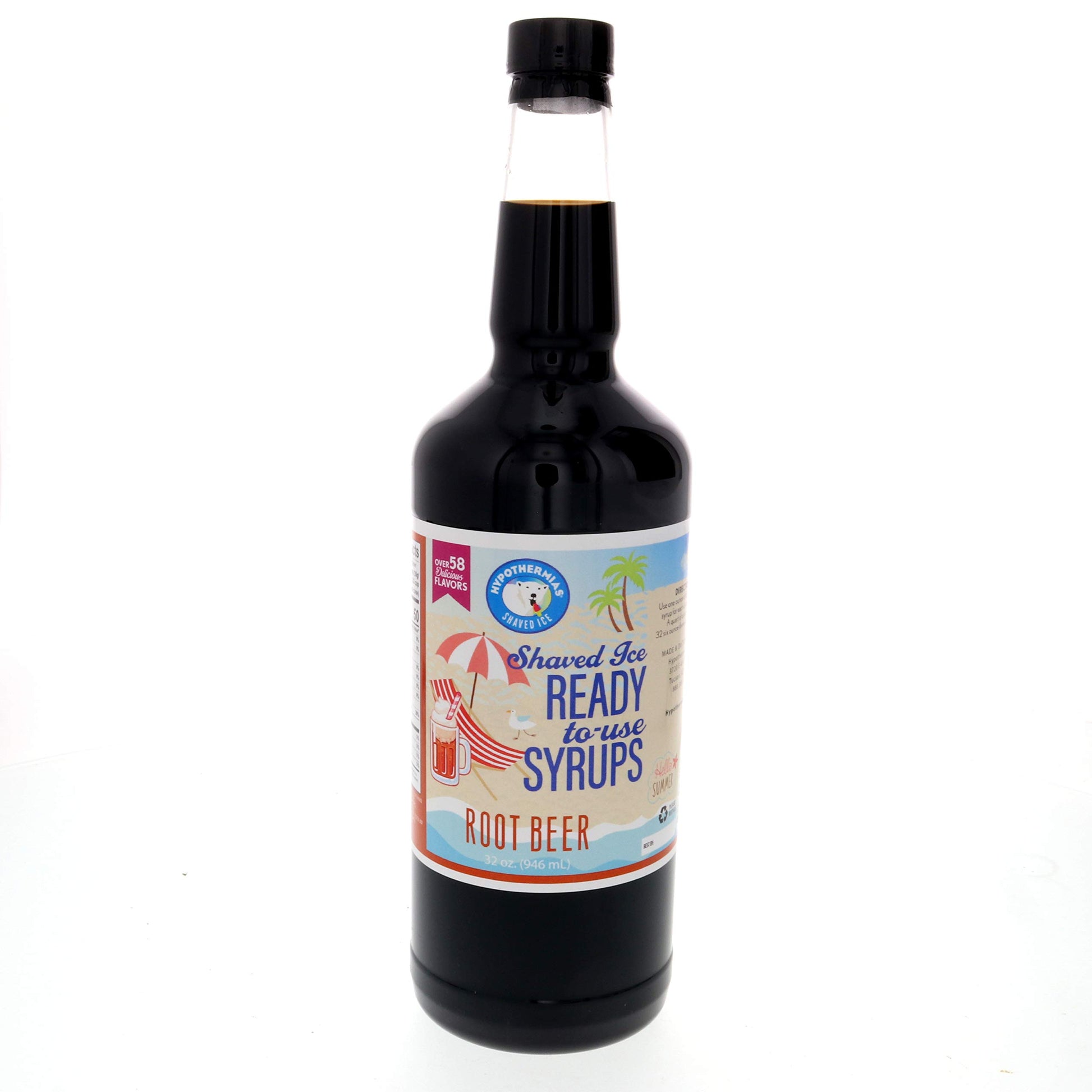 Hypothermias Shaved Ice Syrup - Root Beer - Non-GMO Cane Sugar - 32 Fl Oz - BPA-Free Plastic Bottle
