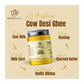 Vanaja Organics A2 Cow Vedic Bilona Desi Ghee From Grass Fed Native Cows Grainy & Aromatic Keto Friendly - 500 Ml