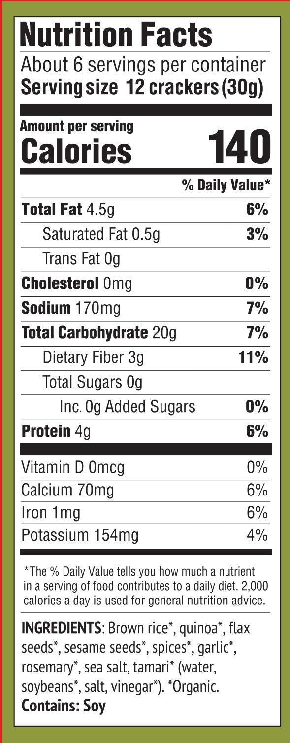 Mary'S Gone Crackers, Herb, 6.5 Ounce