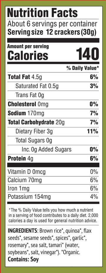 Mary'S Gone Crackers, Herb, 6.5 Ounce
