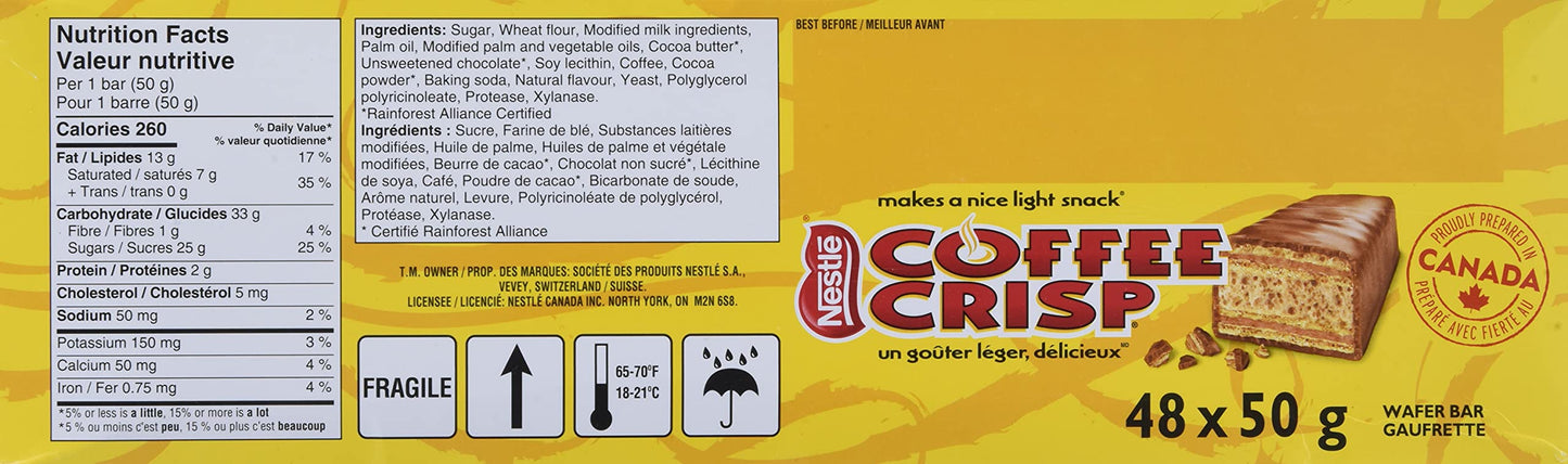 Nestle Coffee Crisp Bar, 1.76-Ounce Bars (Pack Of 48)