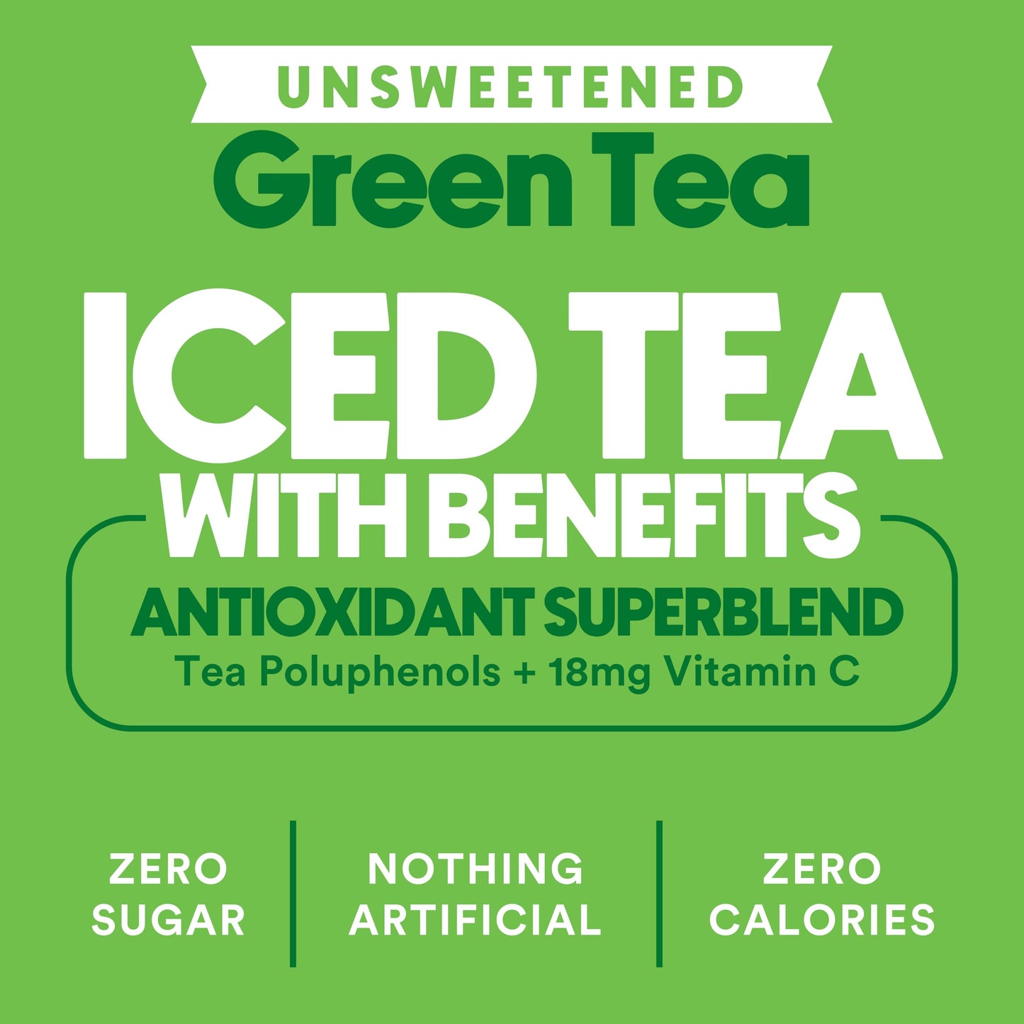 Ryl Unsweetened Green Iced Tea - Antioxidant Superblend, No Artificial Ingredients, Zero Sugar, Zero Calorie, Low Carb, Non-Gmo,