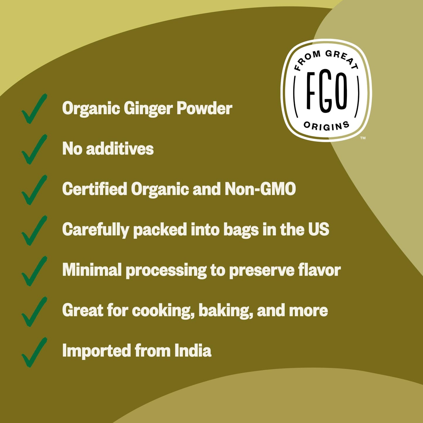 Fgo Organic Ginger Powder, Imported From India, 16Oz, Packaging May Vary (Pack Of 1)