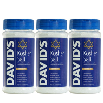 Davids Kosher Salt Canister 16.0 Oz(Pack of 3)3