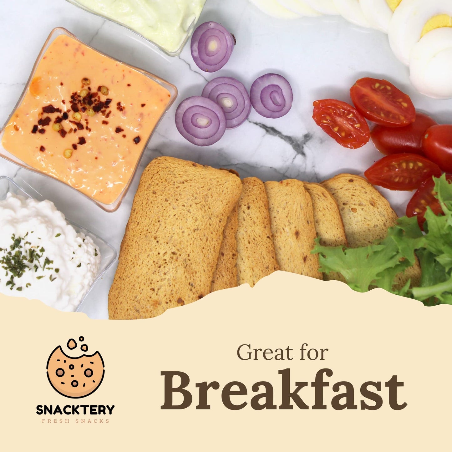 Snacktery Roasted Garlic Melba Toast - Thin and Crispy Melba Toast Crackers - Garlic Toast for Dips, Spreads, Salads - 7 Oz
