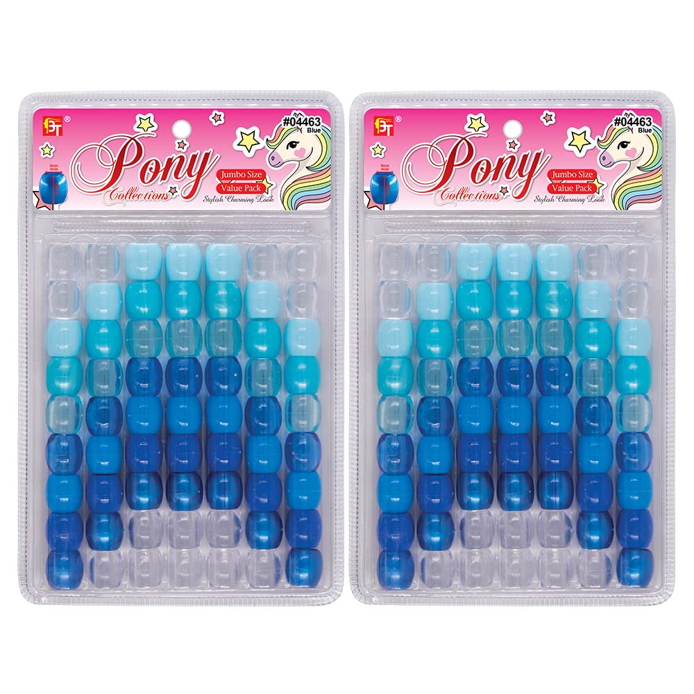 126 Pcs Beads Jewelry Making Kit Diy Hair Braiding Bracelet Ornaments Crafts Jumbo Round Pony (Pearl Blue Assorted)