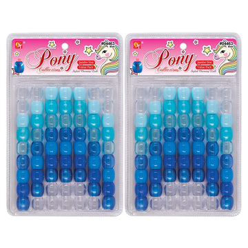 126 Pcs Beads Jewelry Making Kit Diy Hair Braiding Bracelet Ornaments Crafts Jumbo Round Pony (Pearl Blue Assorted)