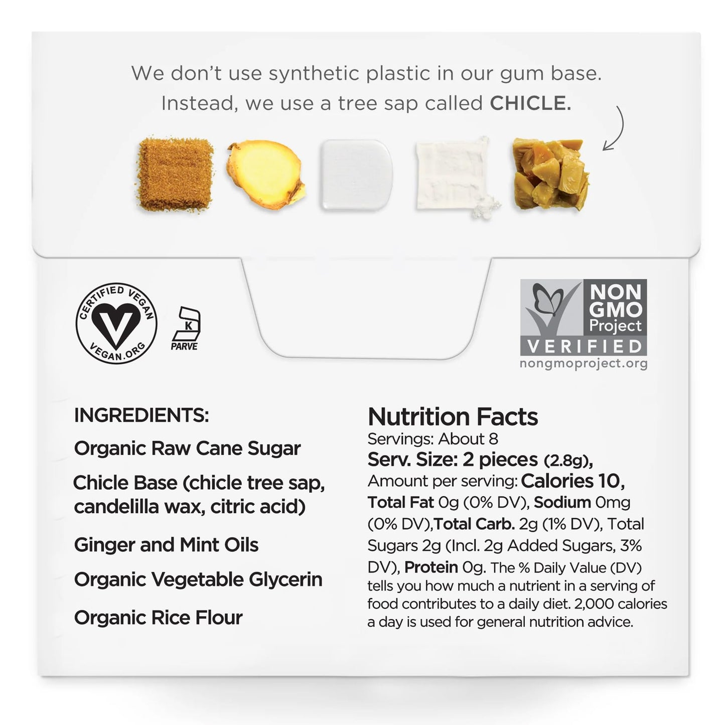 Simply Gum | Ginger | Pack Of Twelve (180 Pieces Total) | Synthetic Free + Aspartame Free + Non Gmo