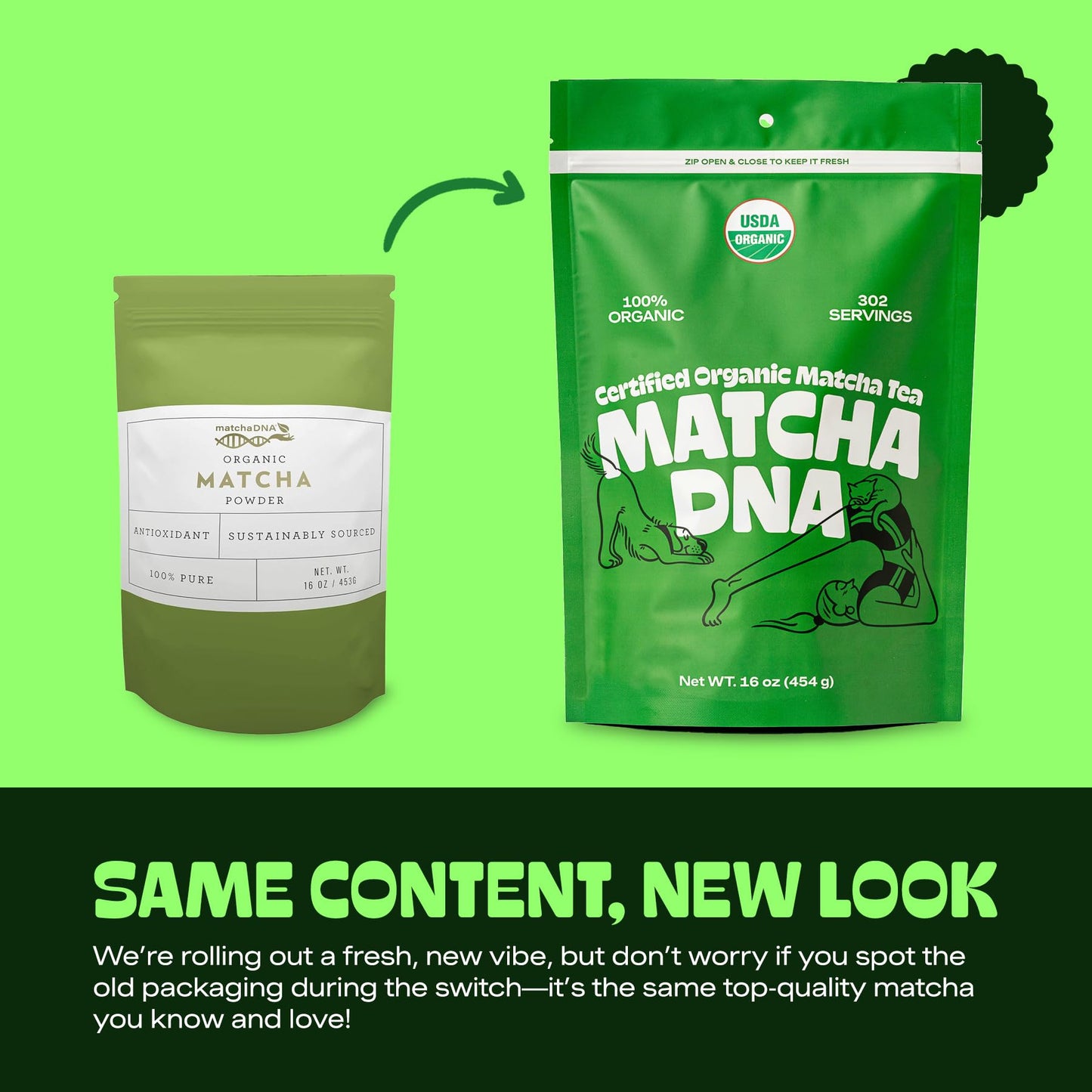 Matcha Dna Certified Organic Matcha Green Tea Powder (16 Oz Bag)