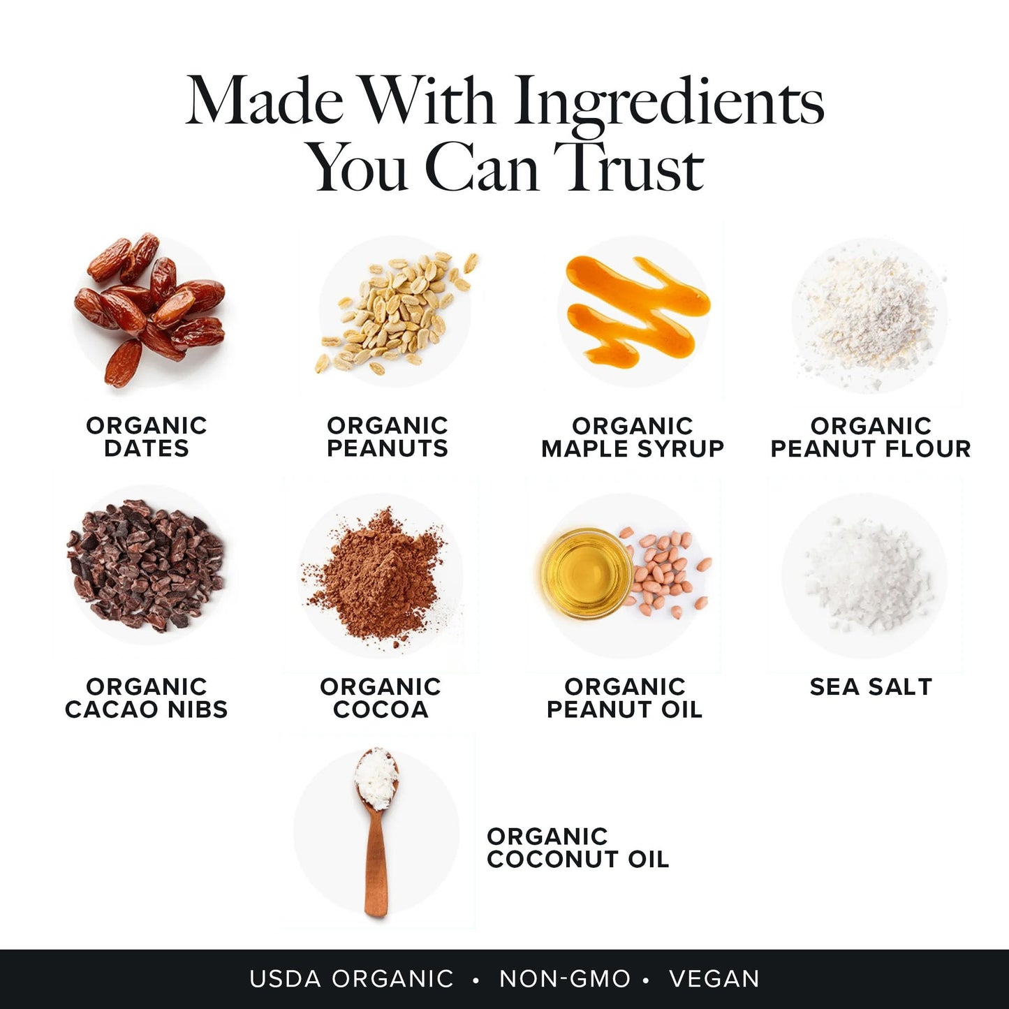 Truvani Plant Based Snack Bar | Chocolate Peanut Butter 12 Pack | 7g Protein | USDA Organic and Vegan | The Only Bar | Dairy, So