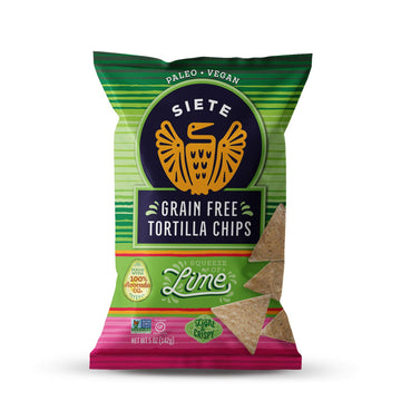 Siete Lime Grain Free Tortilla Chips, 5 Oz Bags (1 Pack)