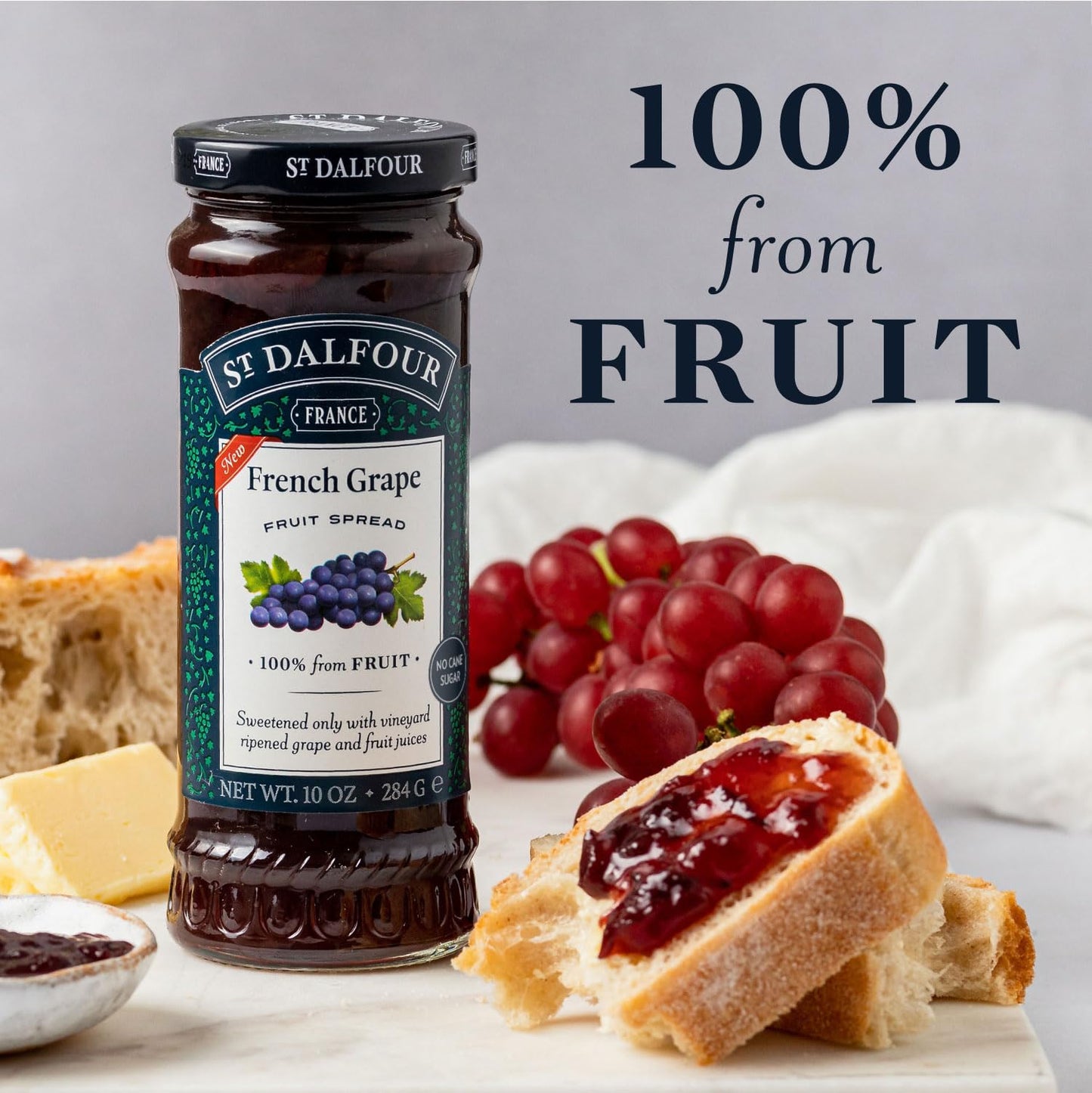 St. Dalfour French Grape Fruit Spread - 10Oz - 100% From Fruit, No Artificial Ingredients, Non-Gmo, No Cane Sugars, All Natural